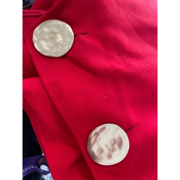 Allison Brown NY Dramatic Cape with Mega Buttons Size 2X Relaxed Fit Red Layers - Picture 3 of 7